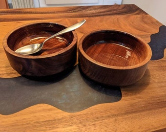 small Handmade Rectangle Walnut Wood Bowl
