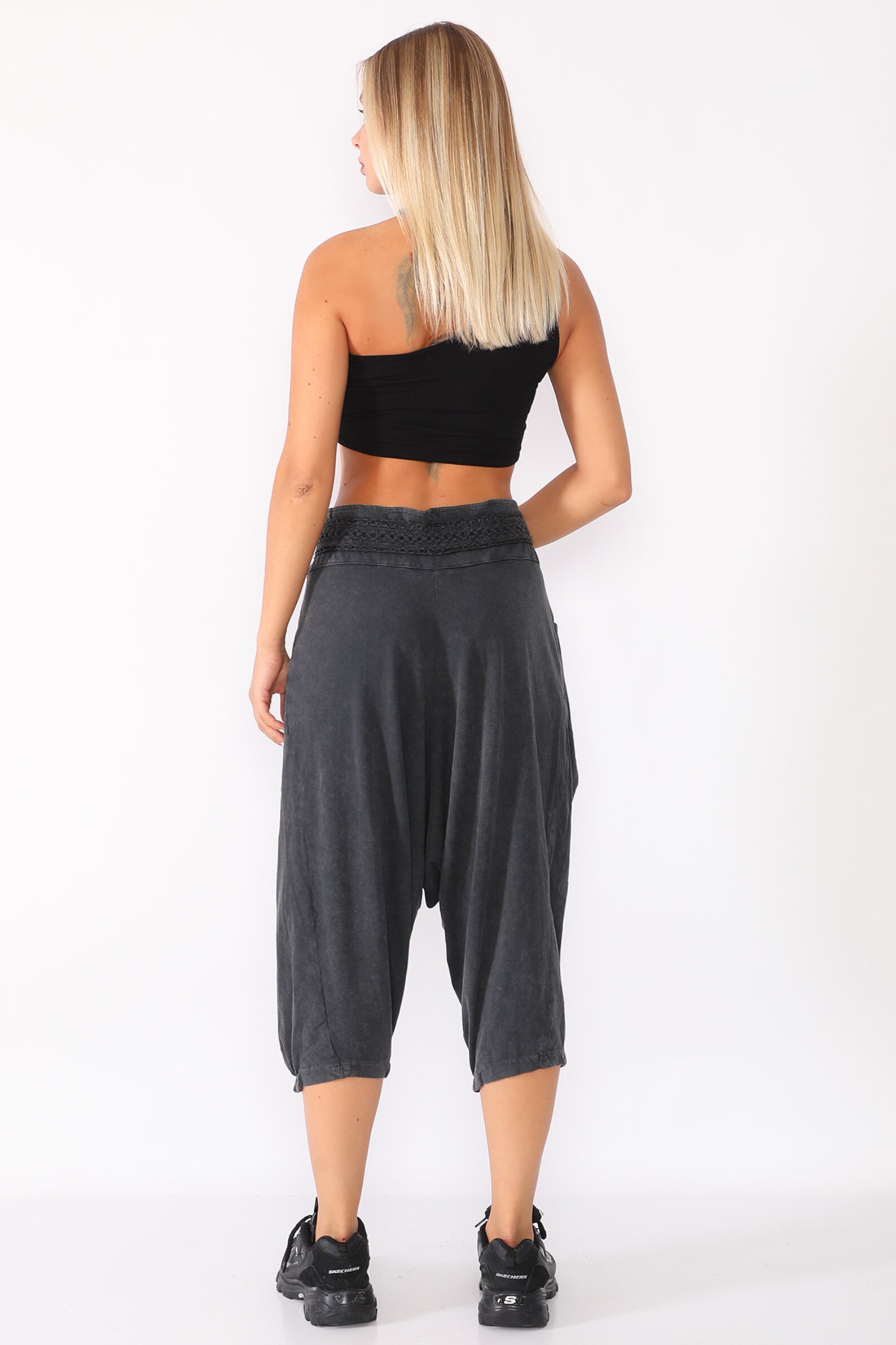 Metal Detailed Summer Capri Women's Baggy Trousers Harem Etsy