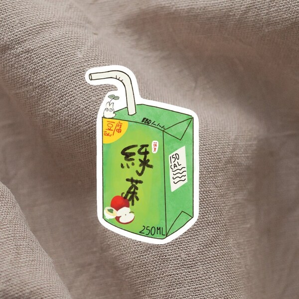 Hong Kong vita inspired drink stickers food sticker studio ghibli decor vinyl totoro water resistant sticker decor apple green tea