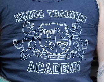 Himbo Training Academy,Gym Tank Top, Workout shirts, Mens Gym Tank Top, Workout Top, Funny Gym Vest, Unisex Gym Vest Weightlifting Shirt