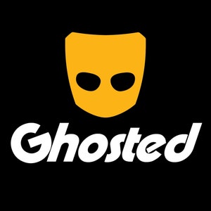 May include: A yellow silhouette of a face with two eyes and the word "Ghosted" in white text.