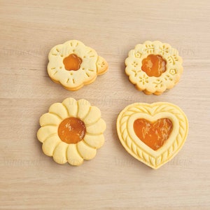 Set of 4 Flower Shaped Cookie Cutters, Heart, Spring Cookie Cutters Filled, Baby Shower, Birthday, Cupcake, Cake Decoration