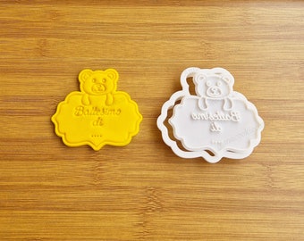 Personalized Name Bear Cutter for Cookies, Bear Cutter, Gift Idea, Baptism Favor, DIY Biscuits, Cookie Cutter 8 cm