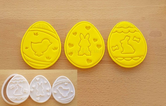 Set Easter Eggs Cookie Cutters Chick Rabbit Cookie Cutters 7 x 9 cm