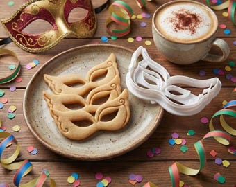 Cortador de galletas de máscara de carnaval | Cortador de galletas temático para fiestas, celebraciones y decoraciones navideñas
