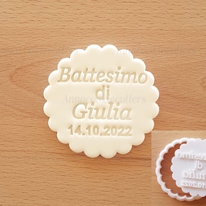 Battesimo Nome Personalizzabile Formina Per Biscotti Cookie Cutter 7 cm immagine 1