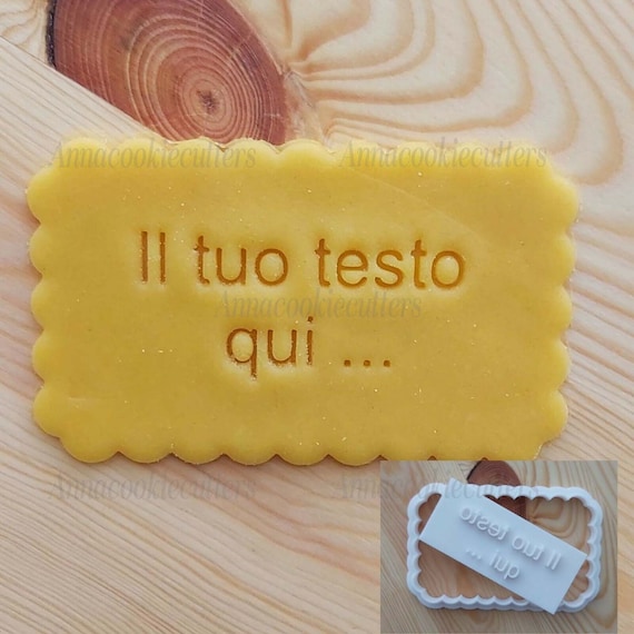 Cookie cutters with personalized text for communion, baptism, confirmation, birthday, greetings, wedding, engagement, cookie cutter