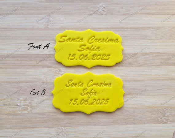 Personalized Cookie Cutter Santa Confirmation with Name and Date | Cookie Cutter Communion, Confirmation, Favors, Gift Idea 10 x 6 cm