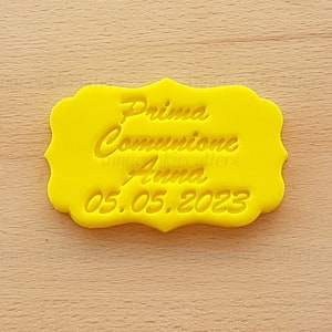 Cortador de Galletas Mi Primera Comunión Personalizable Nombre y Fecha 10 x 6 cm imagen 3