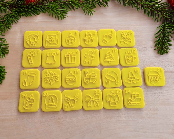 Advent Calendar Christmas Cookie Cutters Cookie Cutters Set with 25 Stamps + 1 Cutter