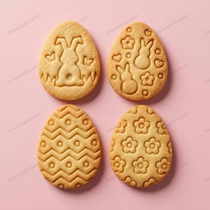 Moldes para galletas de Pascua con forma de conejitos, huevos y flores para repostería creativa. Formas únicas para celebrar la primavera.