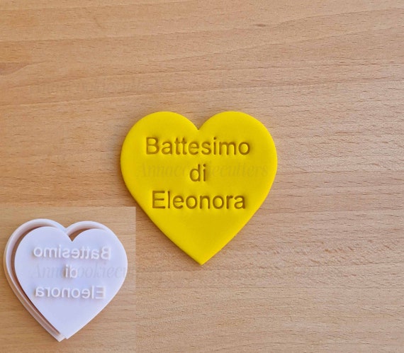 Cookie Cutter Baptism Personalized Name Heart Cookie Cutter 8 cm Unique Gift Birthday Baby Shower Birth