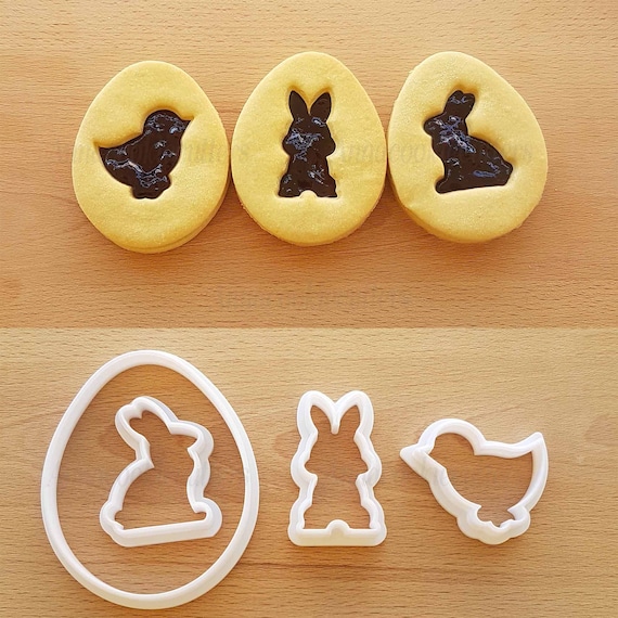 Easter Egg Cookie Cutters Set | Chick Rabbit Cookie Cutter | Easter Mold for Cakes and Shortcrust Pastry