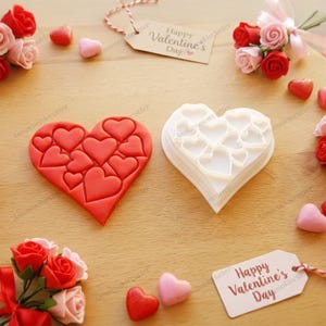 Multi-Heart Cluster Cookie Cutter – Heart Mosaic Stamp and Mold for Romantic Valentine's Day Treats, Wedding Favors, and Fondant Decor