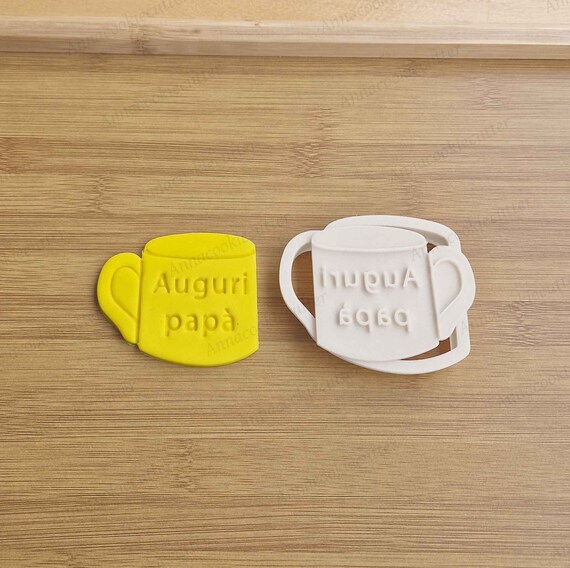 Father's Day Mug with Customizable Text Cookie Cutter Cookie Cutter