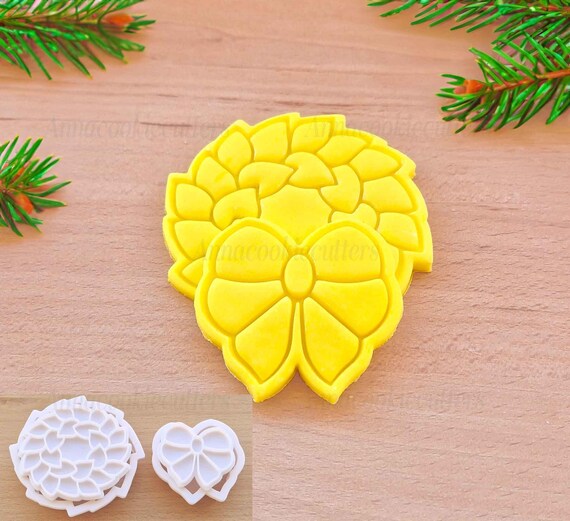 Christmas Wreath Cookie Cutter Set Christmas Leaf Cookie Cutter Winter Cookie Cutter
