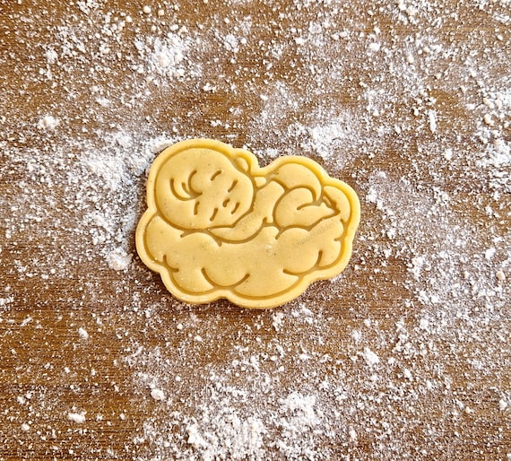 Cute Baby Sleeping on Cloud Cookie Cutter | Perfect for Baby Shower, Baking & Fondant Decorations