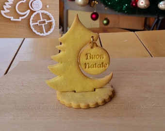 Set Tagliabiscotti Albero di Natale 3D Formina per Biscotti Fai-da-Te - Decorazioni Buon Natale 9x8 cm