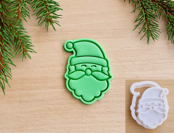 Santa Claus Head Cookie Cutter, Christmas Cookie Cutter, Gift Idea, Sugar Paste Shortcrust Cutter, Fondant, Icing