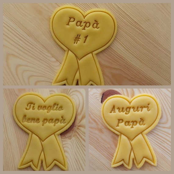 Father's Day Heart Shaped Medal Cookie Cutter 7x10