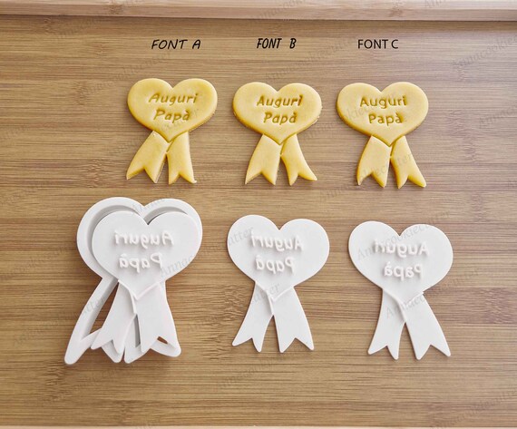 Father's Day Heart Shape Medal Cookie Cutter 8cm