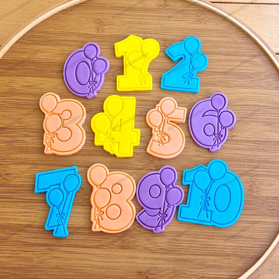 Birthday Balloon Numbers 1-10 Cookie Cutters | Cookie Mold for Children's and Adults' Birthday Parties | Cake Decoration Gift Idea