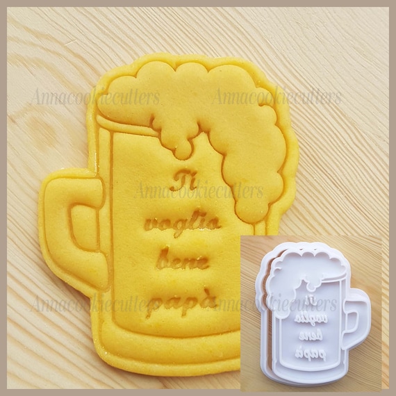 Father's Day Beer Mug Cookie Cutter Stencil 7 x 9 cm