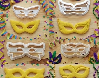 Juego de máscaras de carnaval veneciano, cortadores de galletas, decoración de pasteles, fiesta
