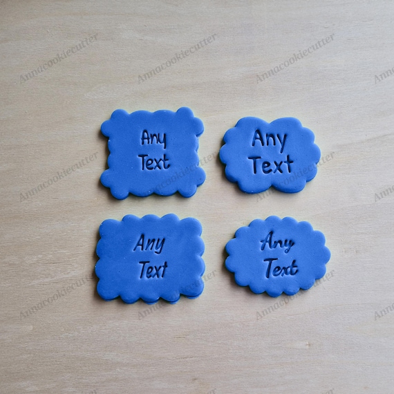Personalized Cookie Stamp | Customize Any Text | Fondant, Cupcake, Cake, Clay, Wedding, Christening, Birthday