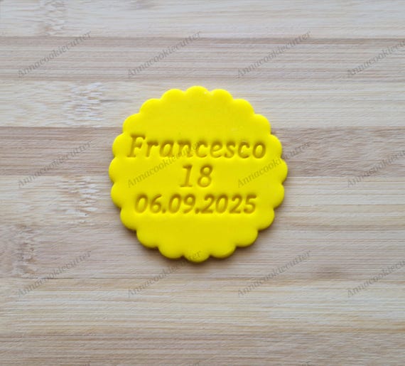 Personalized Cookie Cutter with Name, Age and Date | Cookie Cutter for Name Day, Baby Shower, First Birthday, Eighteenth, 30th, 40th, 50th