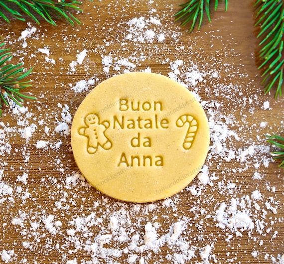 Personalized Name Cookie Cutter & Stamp | Gingerbread Sugar Cane Mold | Custom Cookies Gift Idea 8 cm