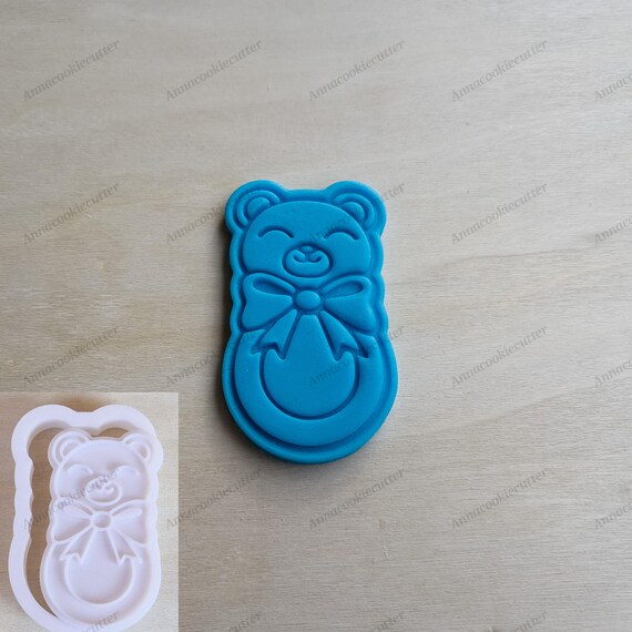 Bear Rattle Cookie Cutter Baptism | Baby Shower Birth Sweets Mold | Original Gift Idea for Newborns