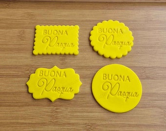 Timbro Buona Pasqua Formine Per Biscotti Cornice Tagliabiscotti 7 cm Placca, Frame, Idea Regalo