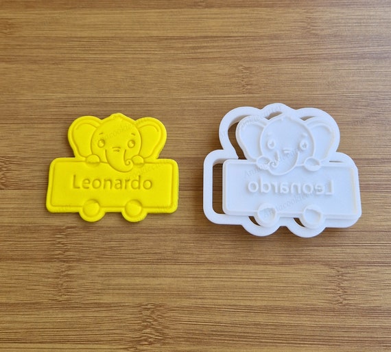 Custom Baby Name Elephant Cookie Cutter | Jungle Animals | Cookie Cutter for Birthday Parties | Baptism | Birth | 7cm