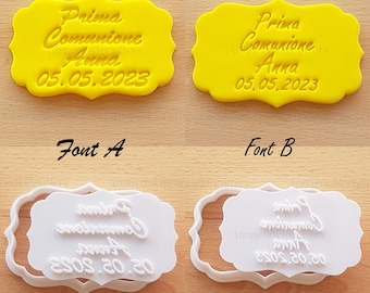 La Mia Prima Comunione Tagliabiscotti Personalizzabile Nome E Data 10x6 cm