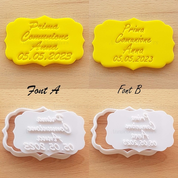 My First Communion Cookie Cutter Customizable Name and Date 10 x 6 cm