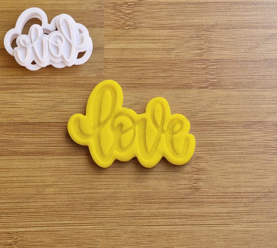 Love Cookie Cutter in Calligraphy Style | Valentine's Day Cookie Cutter, Wedding Cookie Cutter, Anniversary Cookie Cutter and Romantic Gifts