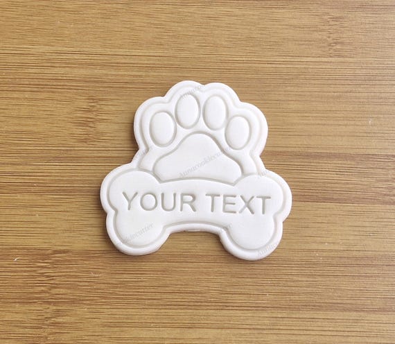 Personalized Dog Paw and Bone Cookie Cutter Set - Custom Text for Pet Lovers, Dog Treats, Unique Gifts for Pet 7 cm