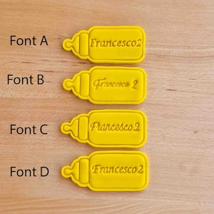 Personalisierte Babyflasche Ausstechform Name Alter Taufe Babyparty Geburtstag Tischkarte Gastgeschenk Geburt