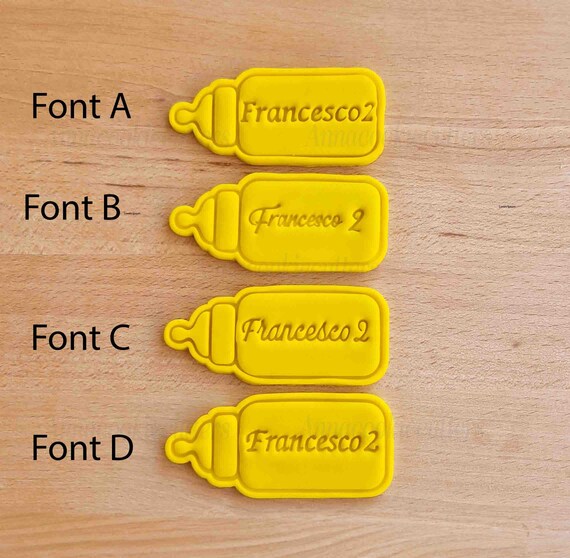 Personalized Baby Bottle with Name and Age Cookie Cutter Gift for Birth, Birthday, Baptism - Cookie Cutter