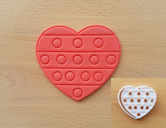 Heart Poppit Cookie Moulding Mould Cookie Cutter 10 x 9 cm