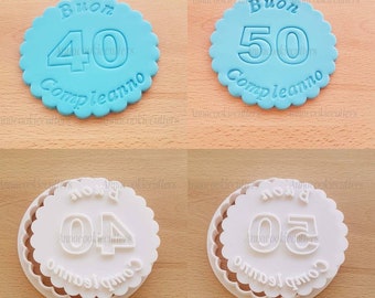 Compleanno 50 40 Anni Formina Età Personalizzabile Per Biscotti Cookie Cutter 8 cm