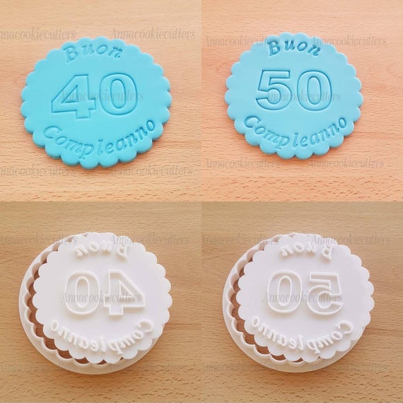 Birthday 50 40 Years Age Customizable Cookie Cutter 8 cm
