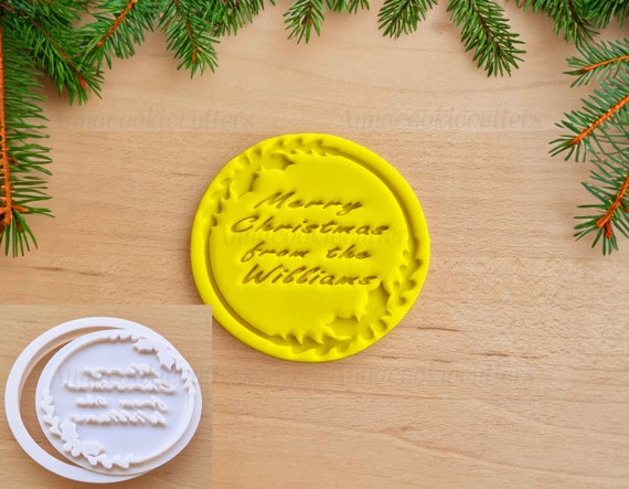 Personalized Christmas Cookie Stamp | Cookie cutters for Christmas desserts | Mery Christmas from the Il Cognome | Cutter 10 cm
