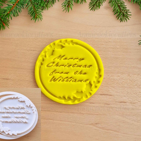 Personalized Christmas Cookie Stamp | Cookie cutters for Christmas desserts | Mery Christmas from the Il Cognome | Cutter 10 cm