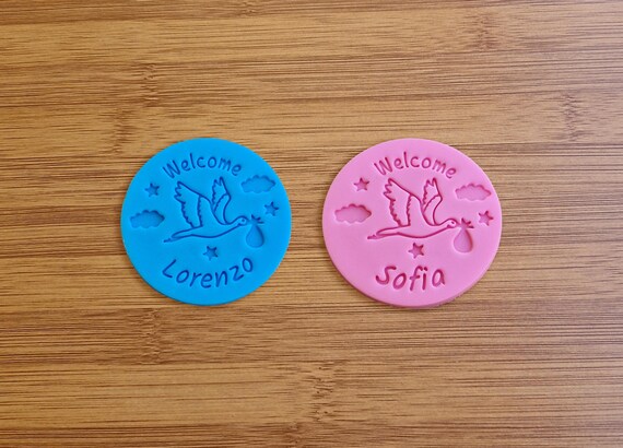 Personalized Baby Name Stork Cookie Cutter | Baby Shower Cookie Mold for Birth and Baptism | Unique Newborn Gift Idea