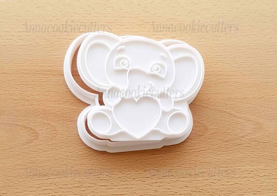 Elephant Heart Cookie Cutter Stamp, Baptism Favor, Baby Shower Cake Tool, Elephant Cookie Mold