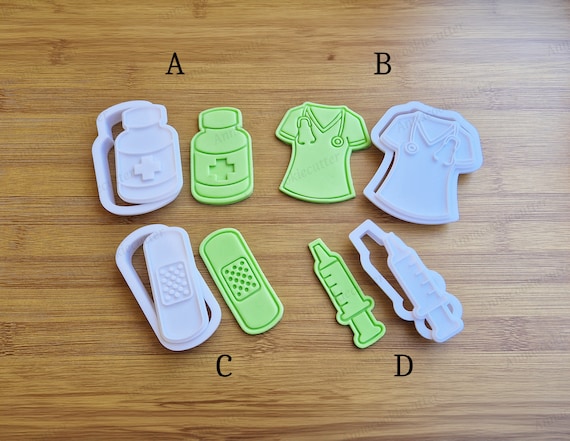 Nurse Appreciation | Gift for Doctors | Set of 4 | Medical Students | Medical Cookie Cutters | Midwives | Doctor Medical Theme