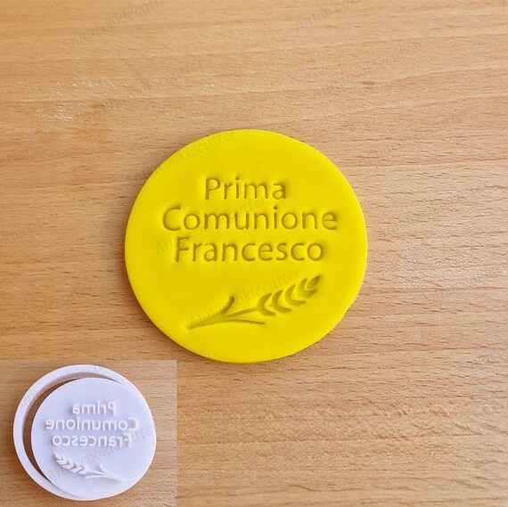 First Communion Cookie Cutter Customizable Name Stamp Cookie Cutter 7.5 cm