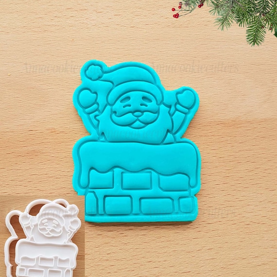Santa Claus Comes Down The Chimney Cookie Cutter Christmas Cookie Mold Christmas Baking Tool Cookie Cutter 7 x 8 cm